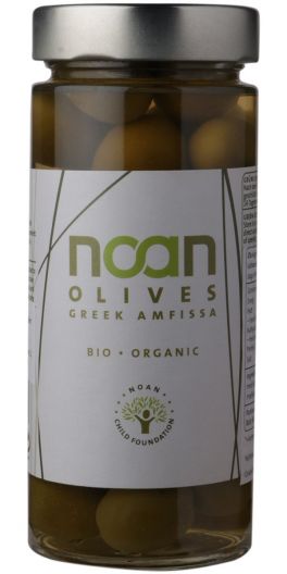 NOAN grønne oliven m/sten i saltvandslage 380g