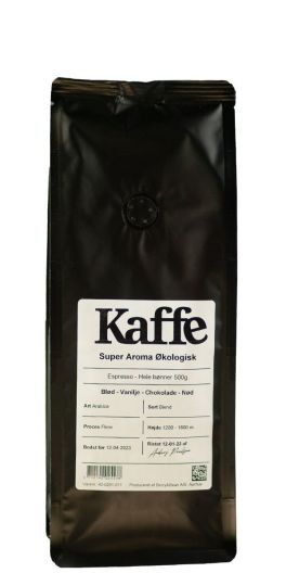 Super Aroma Økologisk Espresso 500 g. (Hele bønner)