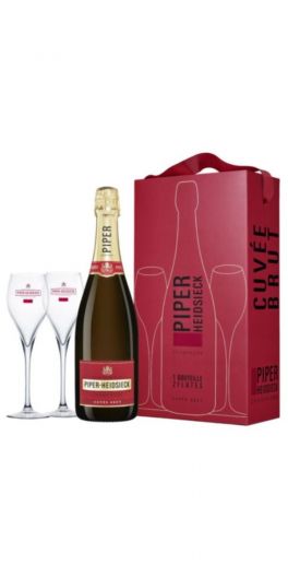 Piper Heidsieck, Champagne Brut Giftbox inkl. 2 glas