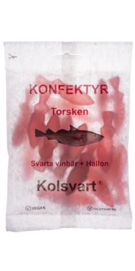 Kolsvart, Torsk Vingummifisk (Solbær + Hindbær)